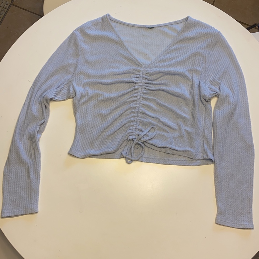 Soft front tie sweater